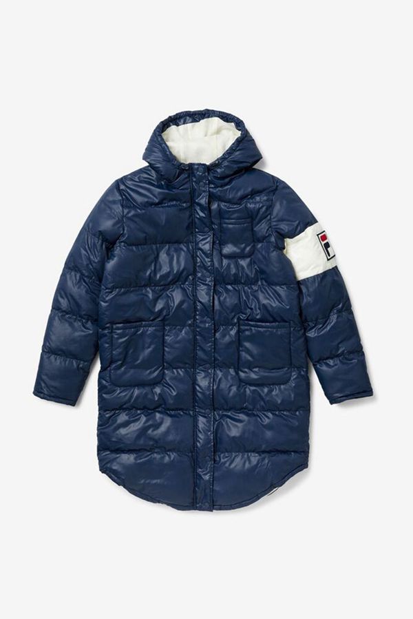 Fila Kabáty Damske Námornícka Modrá / Červené - Luisa Quilted Puffer Vypredaj - Slovakia 59267-CJBW